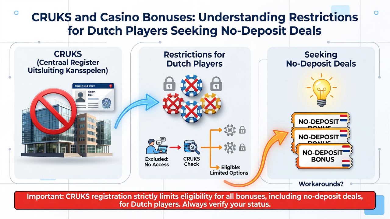 Overzicht van restricties bij no-deposit bonussen in relatie tot CRUKS voor Nederlandse casinobezoekers