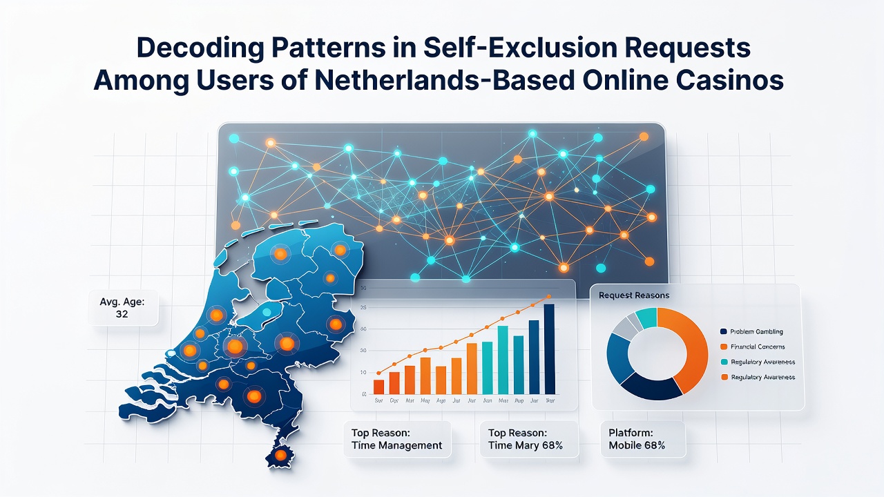 Grafiek die trends toont in zelfuitsluitingsverzoeken bij Nederlandse online casino's