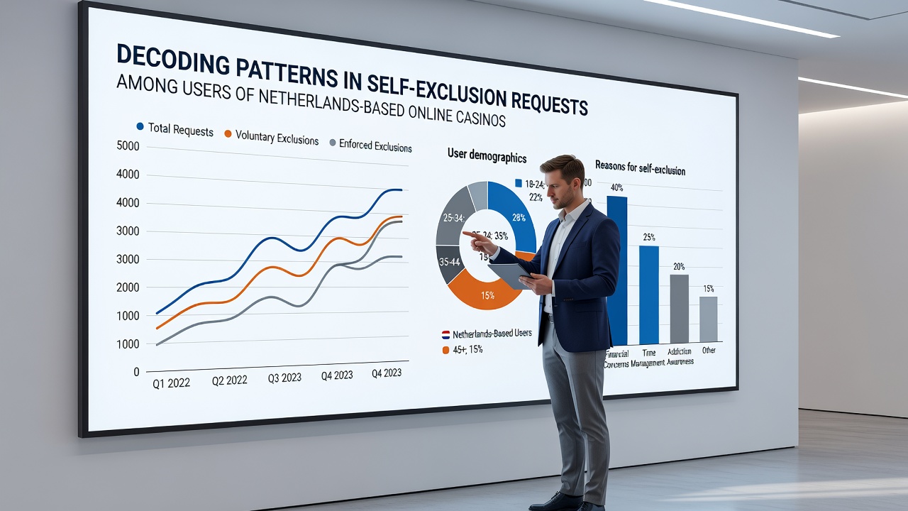 Infographic met demografische data over zelfuitsluiting in Nederlandse casino's