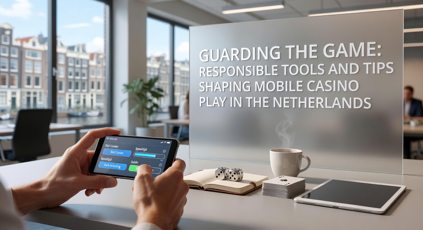 Mobiele telefoon met casino-app en limiet-instellingen zichtbaar, symboliserend verantwoord gokken in Nederland