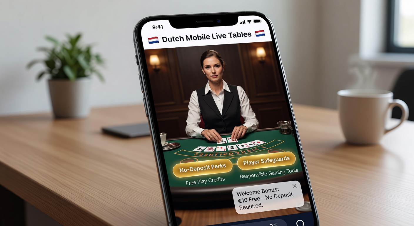 Overzicht van mobiele live dealer tafels met no-deposit promoties in Nederlandse online casino's
