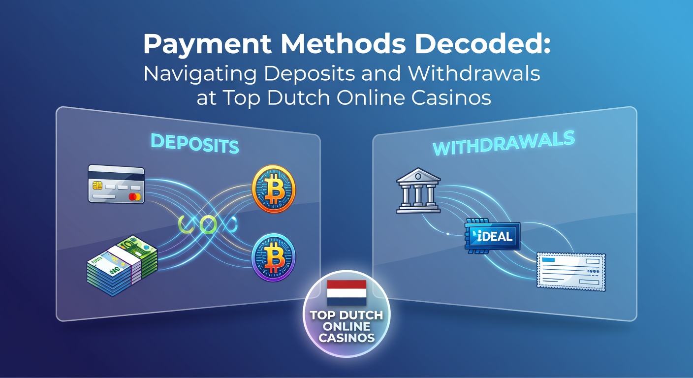 Grafisch overzicht van populaire betaalmethoden zoals iDEAL en bankkaarten in Nederlandse online casinos, met focus op snelheid en veiligheid