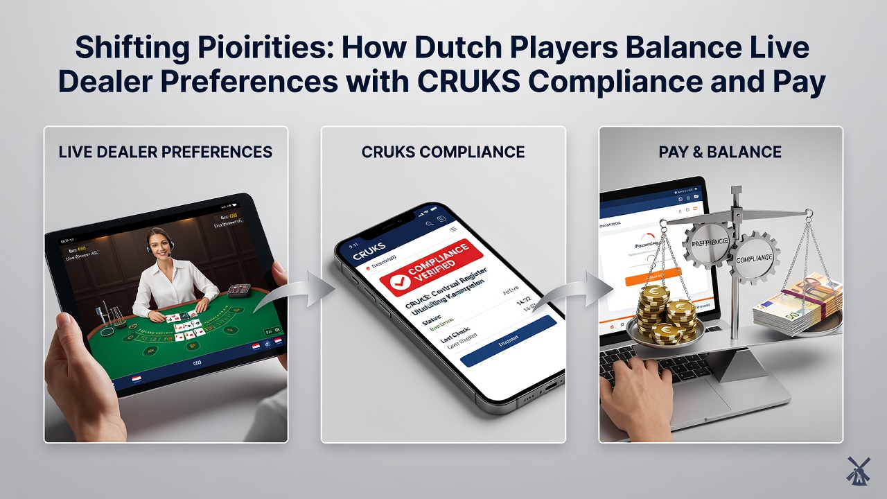 Grafiek die betalingsstromen en CRUKS compliance percentages toont voor Nederlandse live casino spelers in 2026