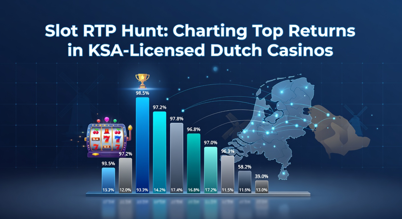 Grafiek met top RTP-percentages van populaire slots in KSA-gelicenseerde Nederlandse casinos, inclusief staafdiagrammen en casino-logo's